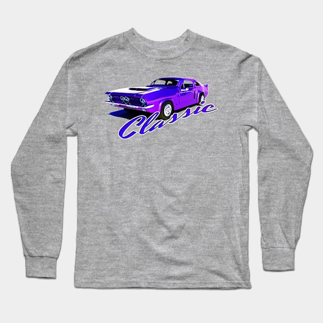 Purple Classic Car Long Sleeve T-Shirt by TheBlueNinja